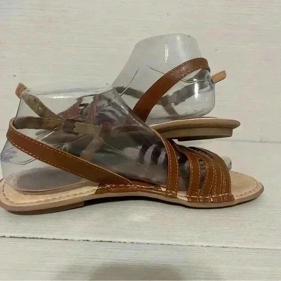 BOC Strappy Sandals - Size 8 - Brown Faux Leather - Picture 3 of 8